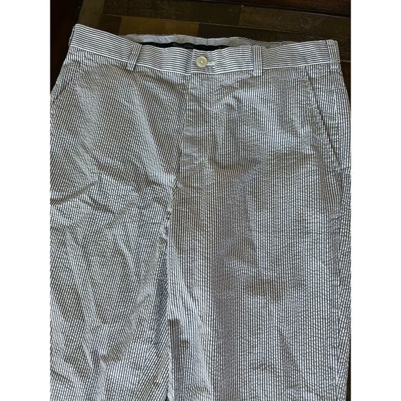 Brooks Brothers Genuine Seersucker Clark Pants Men's 35 X 34 Blue Stripe Summer! - Picture 3 of 9